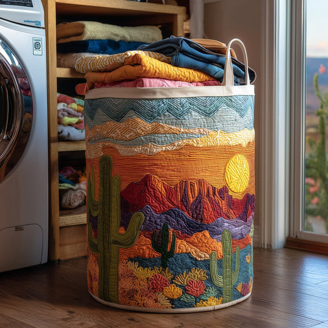 Sierra | Cactus Sunset Quilted Laundry Basket