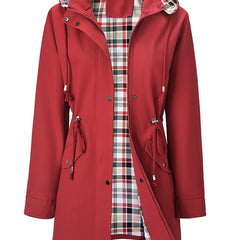 Clara | Hooded Check-Lined Rain Jacket