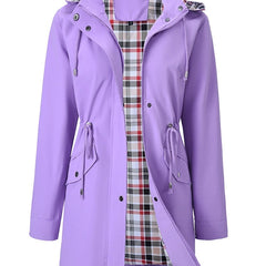 Imogen | Hooded Rain Jacket with Check Lining