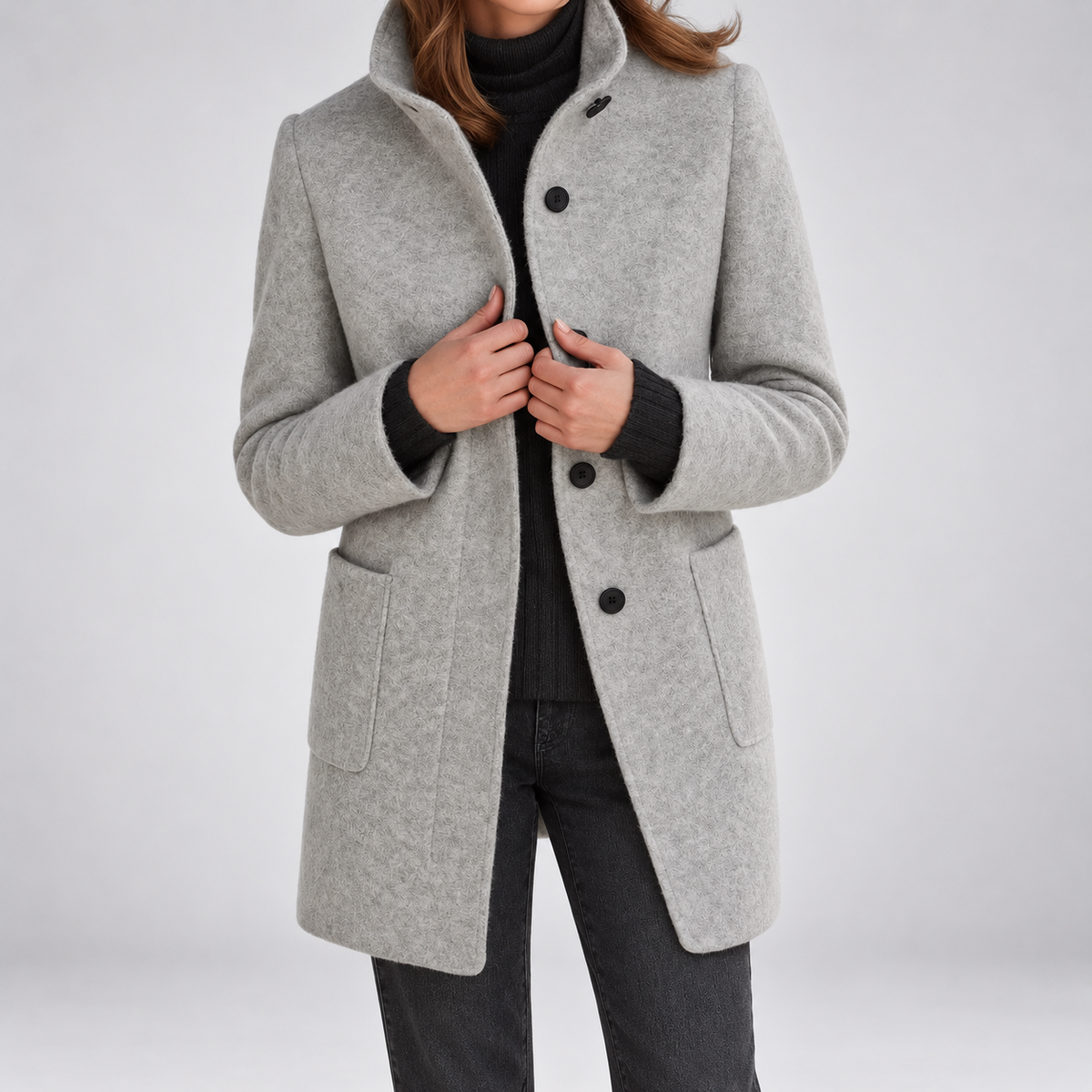 Evelina Stand Collar Coat