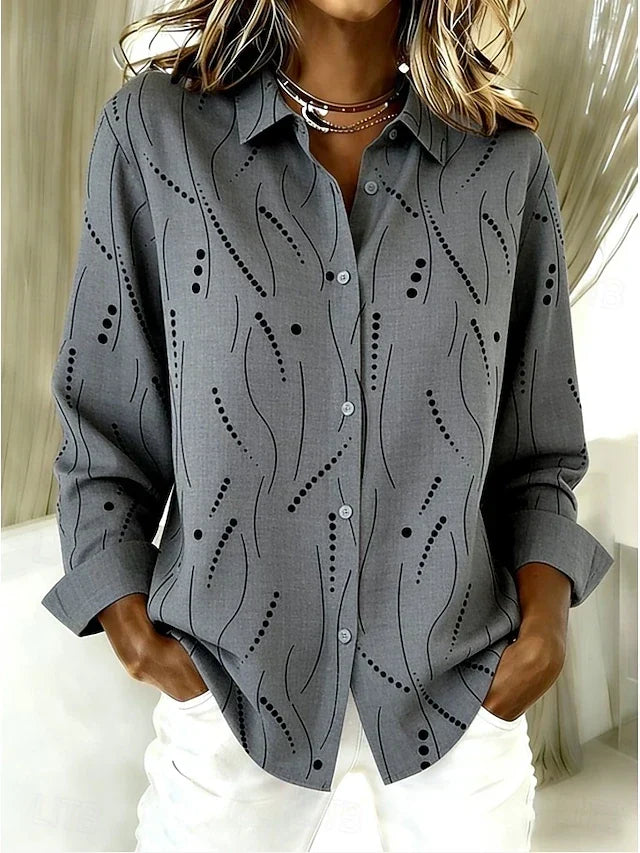 Thea | Abstract Line & Dot Print Blouse
