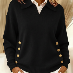 Vynette | Collared V Neck Jumper