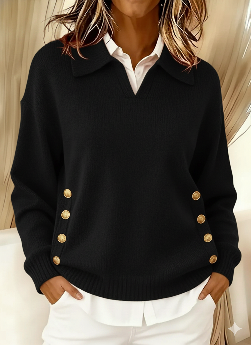 Vynette | Collared V Neck Jumper