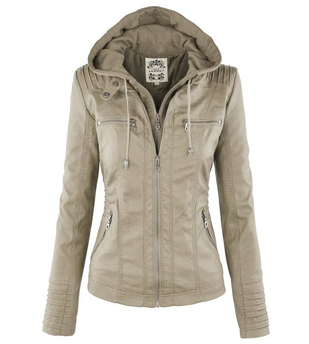 Loretta | Hooded Biker Jacket