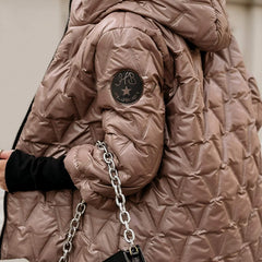 Eline | Glossy Quilted Hooded Jacket
