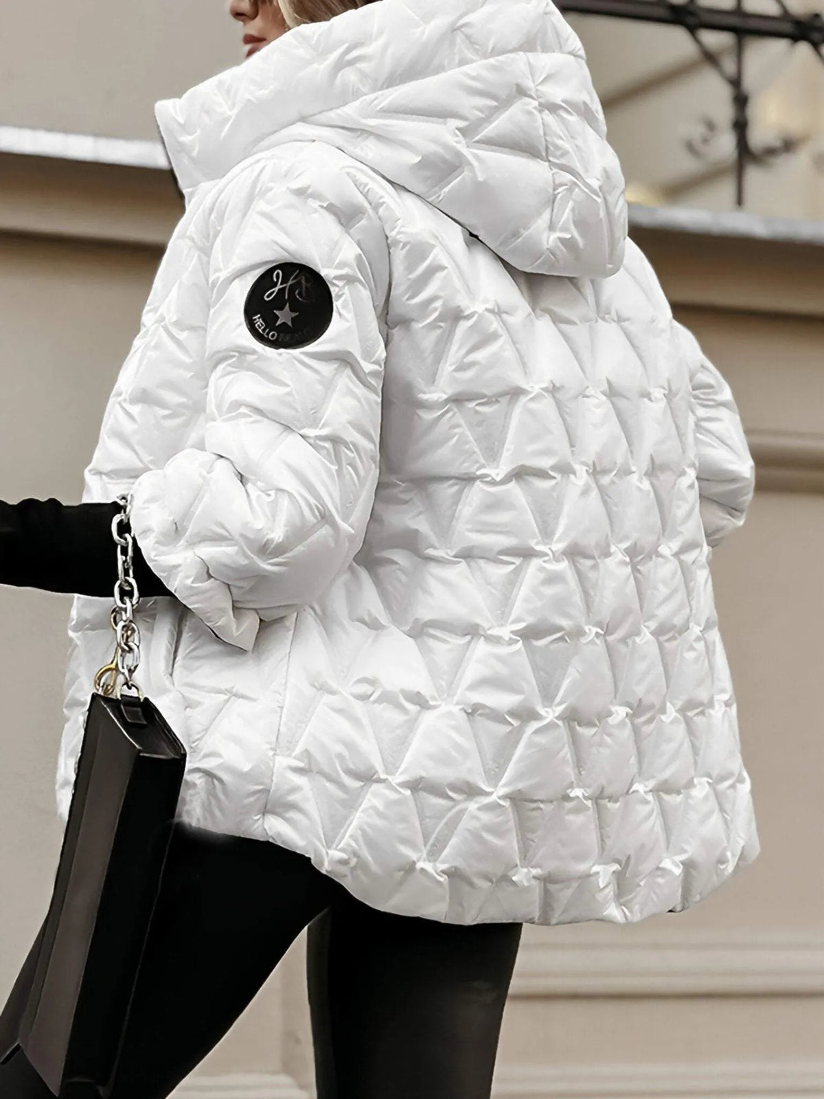Eline | Glossy Quilted Hooded Jacket