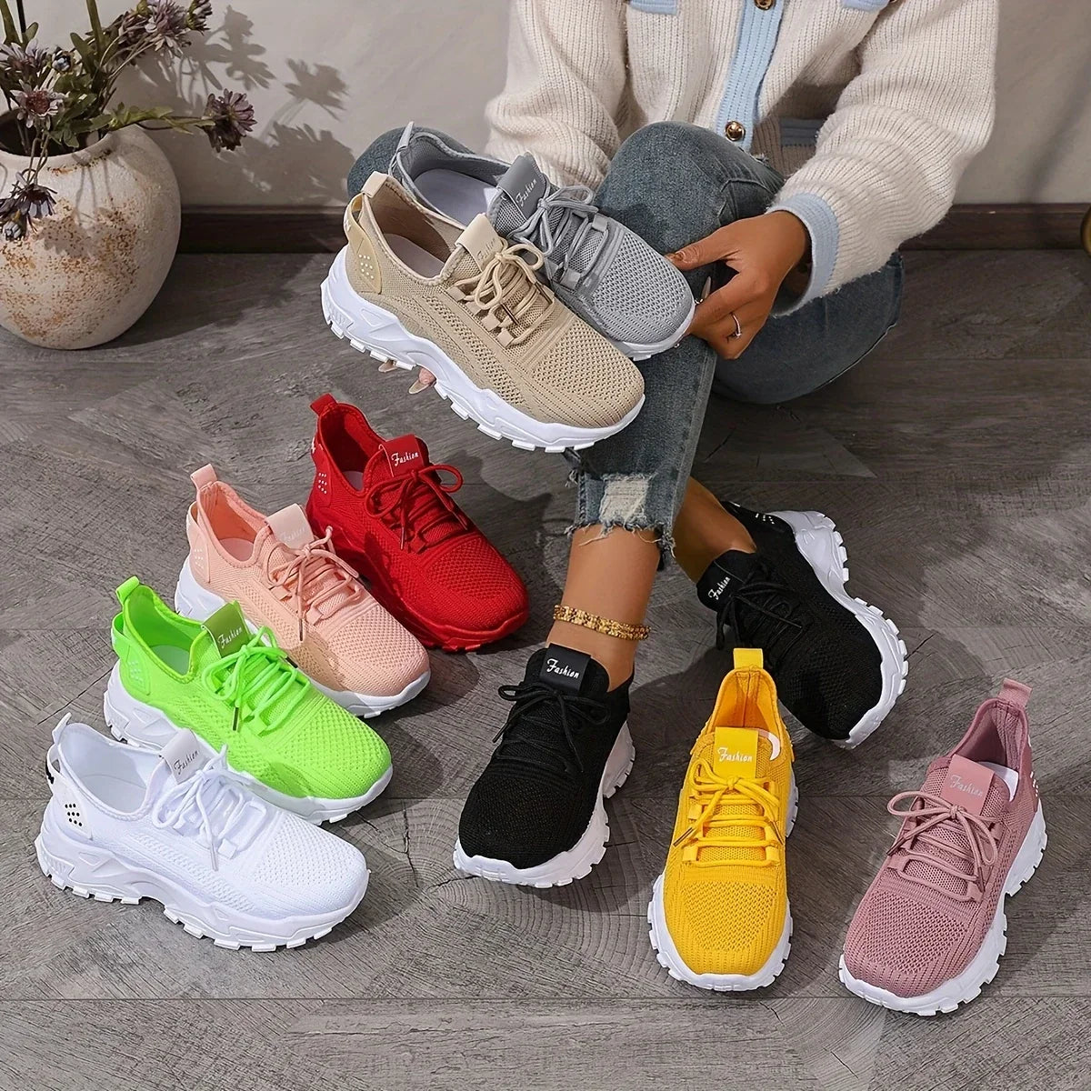Annie | Women's Breathable Knit Trainers