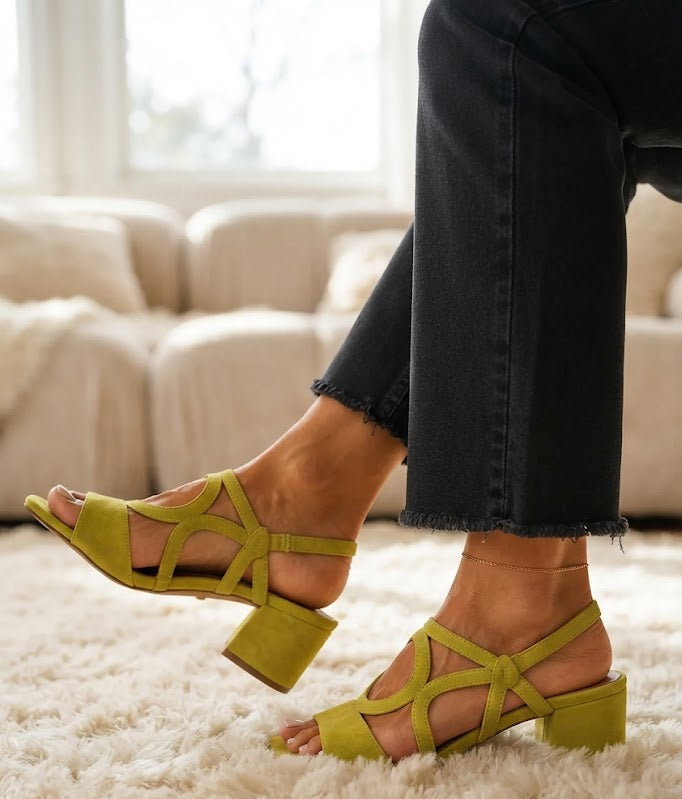Cedra | Lime Pop Heeled Sandals