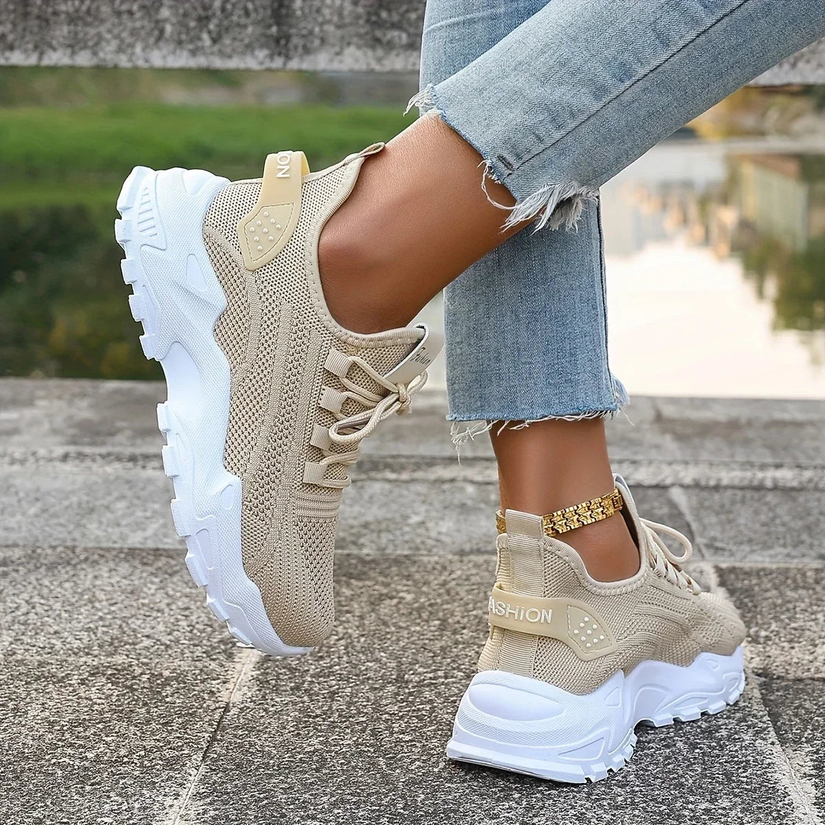 Annie | Women's Breathable Knit Trainers