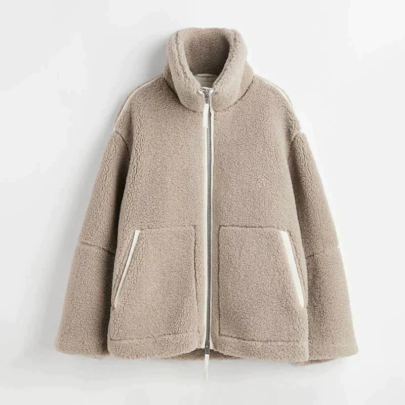 Nadia | Oversized High-Collar Teddy Jacket
