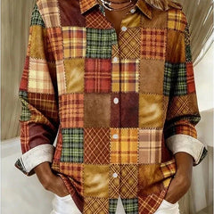 Merritt | Vintage Patchwork Button Front Blouse