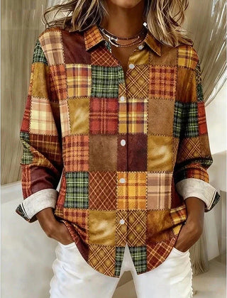 Merritt | Vintage Patchwork Button Front Blouse