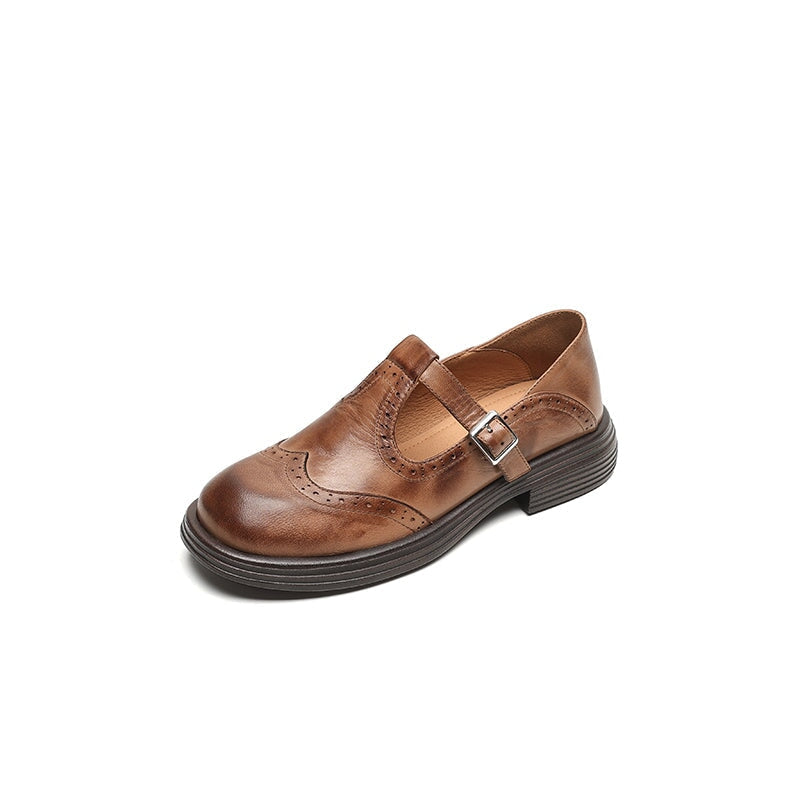 Verda | Leather-Look Mary Jane Flats