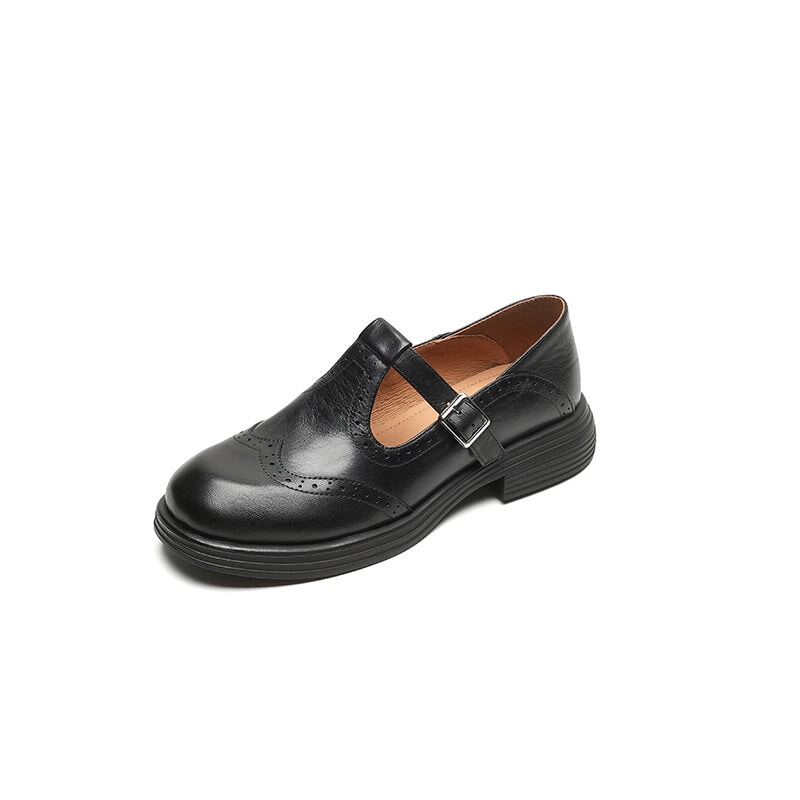 Verda | Leather-Look Mary Jane Flats