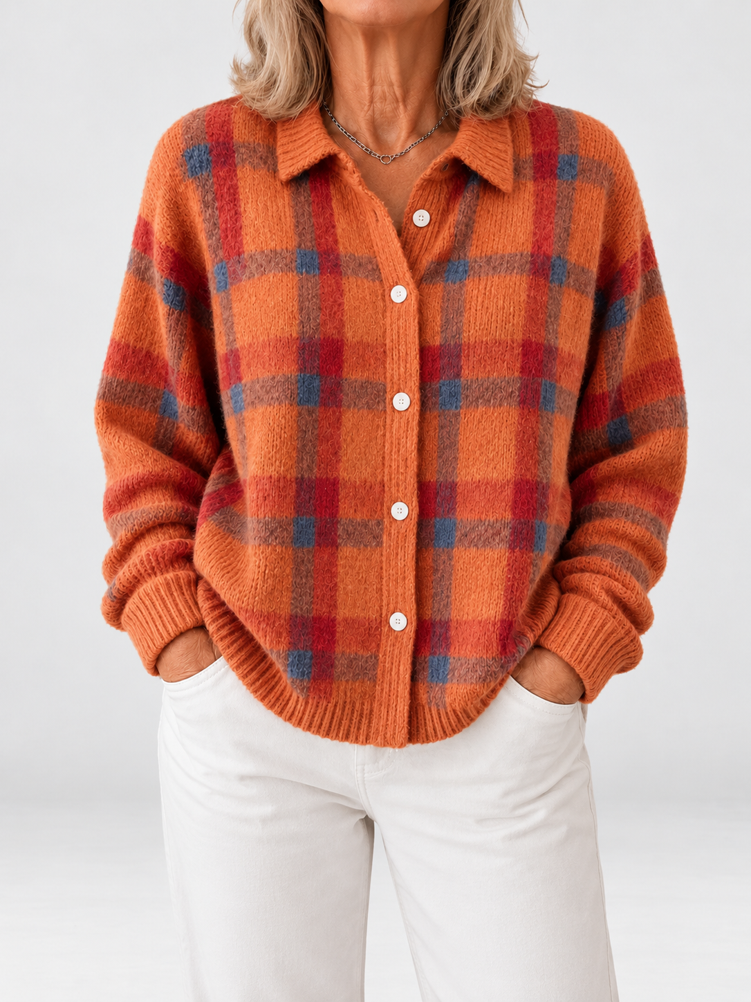 Bella | Checked Knit Cardigan