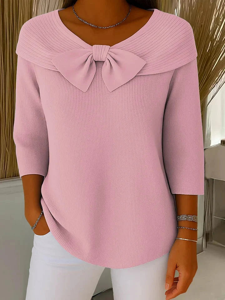 Remi | Elegant Knitted Bow Top