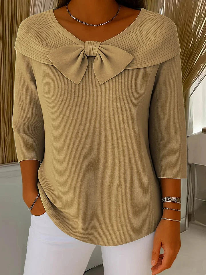 Remi | Elegant Knitted Bow Top