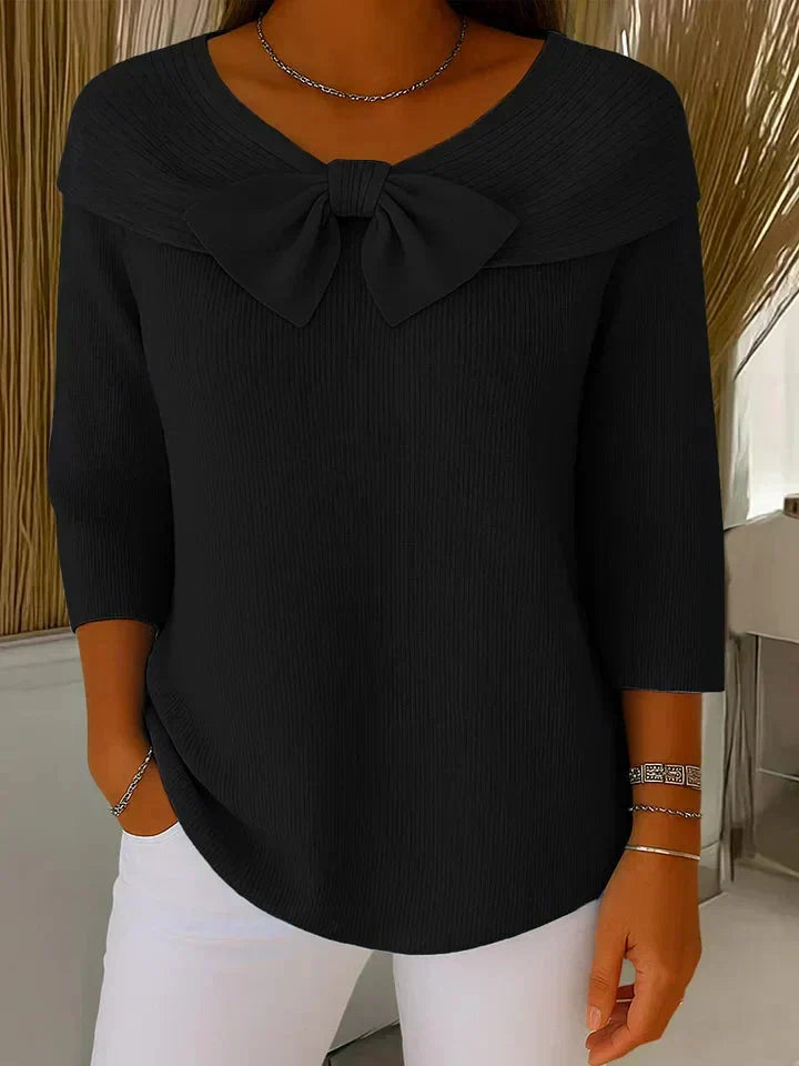 Remi | Elegant Knitted Bow Top