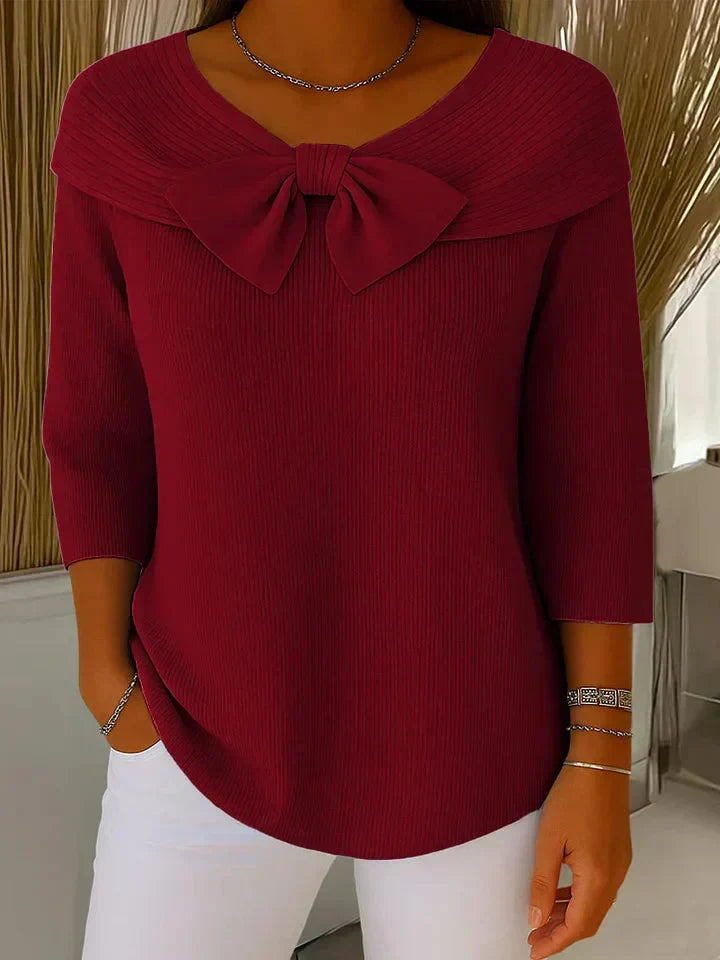 Remi | Elegant Knitted Bow Top