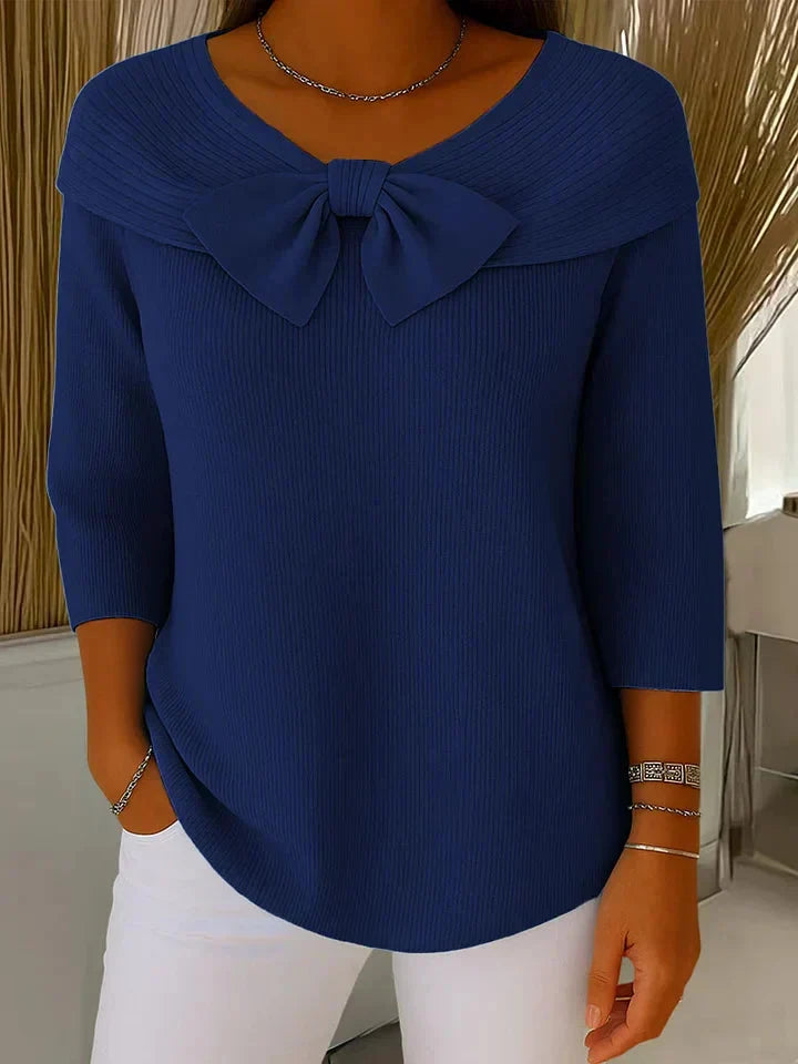 Remi | Elegant Knitted Bow Top