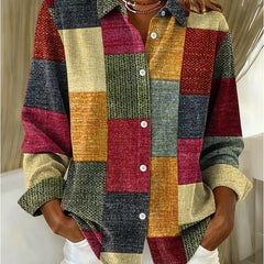 Merritt | Vintage Patchwork Button Front Blouse