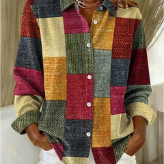 Hattie | Patchwork Colour-Block Button-Front Shirt