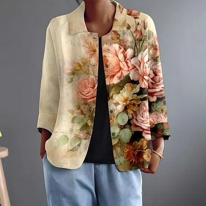 Renee | Floral Open-Front Jacket