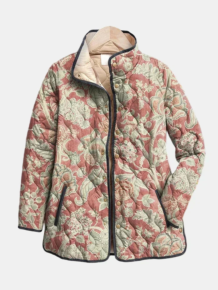 Naya | Dusty Pink Floral Quilted Jacket