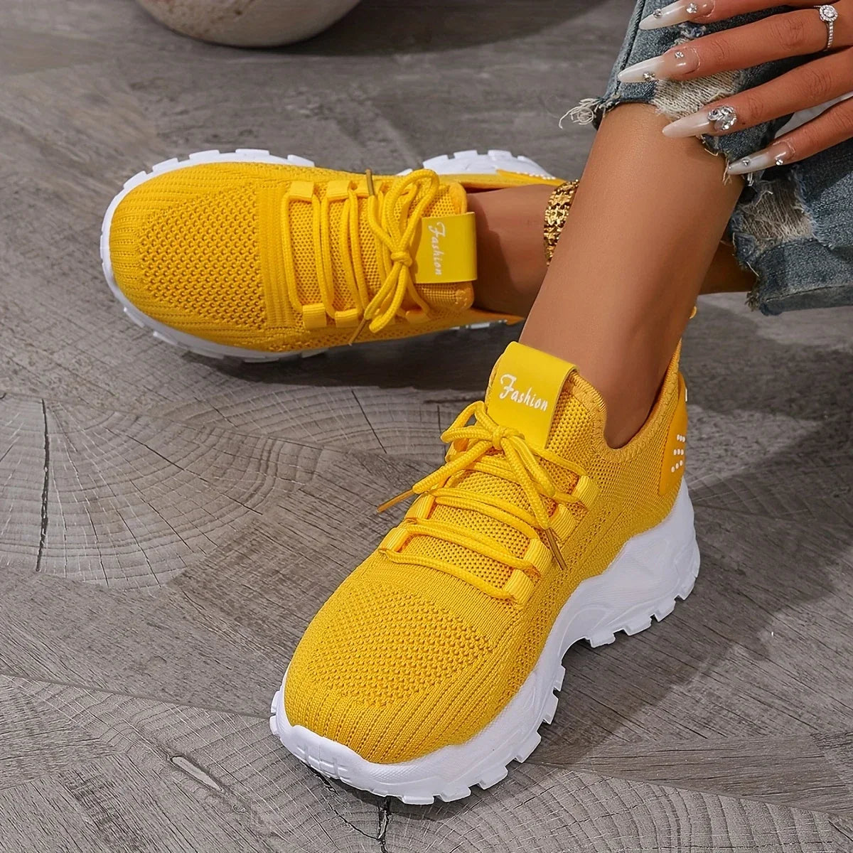 Annie | Women's Breathable Knit Trainers