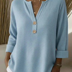 Lucinda | Waffle Henley Jumper