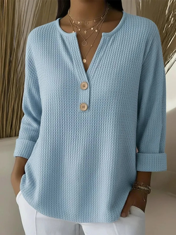 Lucia | Textured Henley Top
