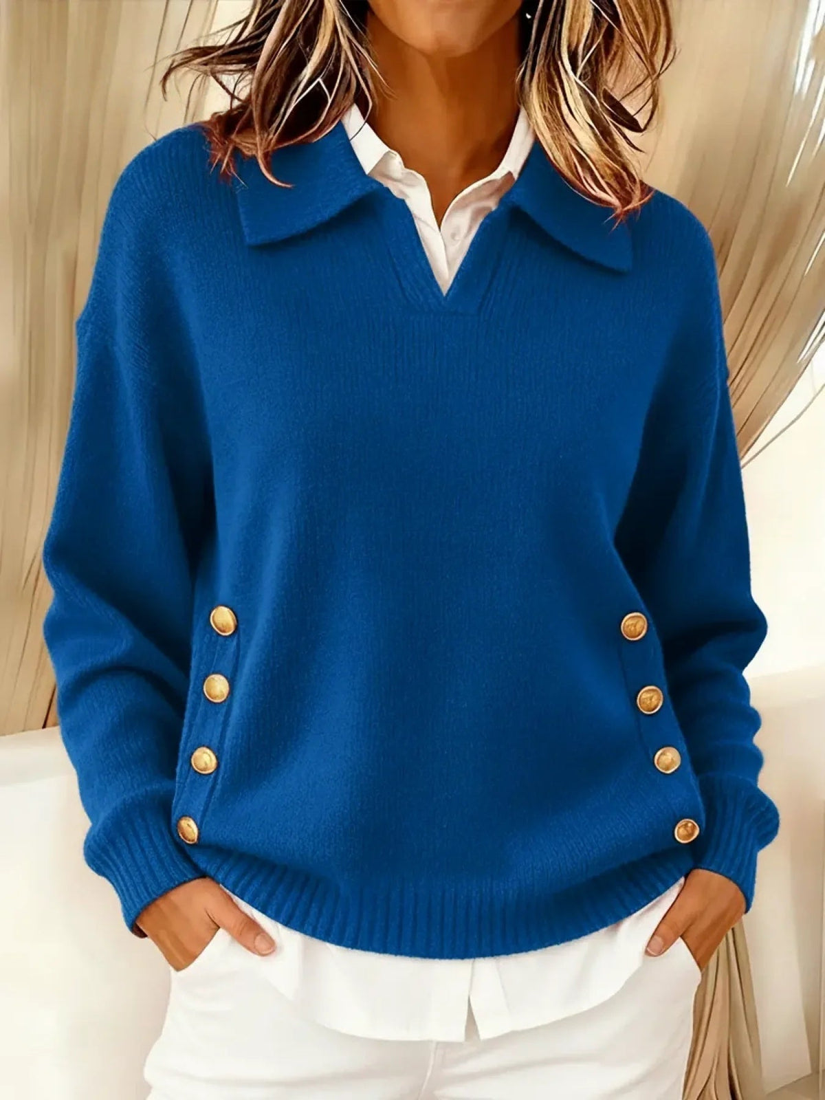 Erminia | Polo Collar Button Jumper