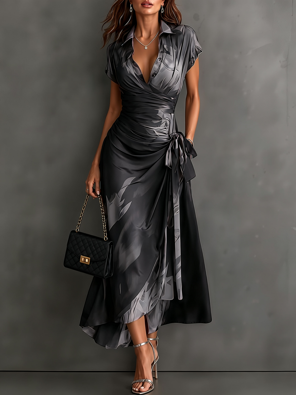 Grace | Abstract Print Midi Dress