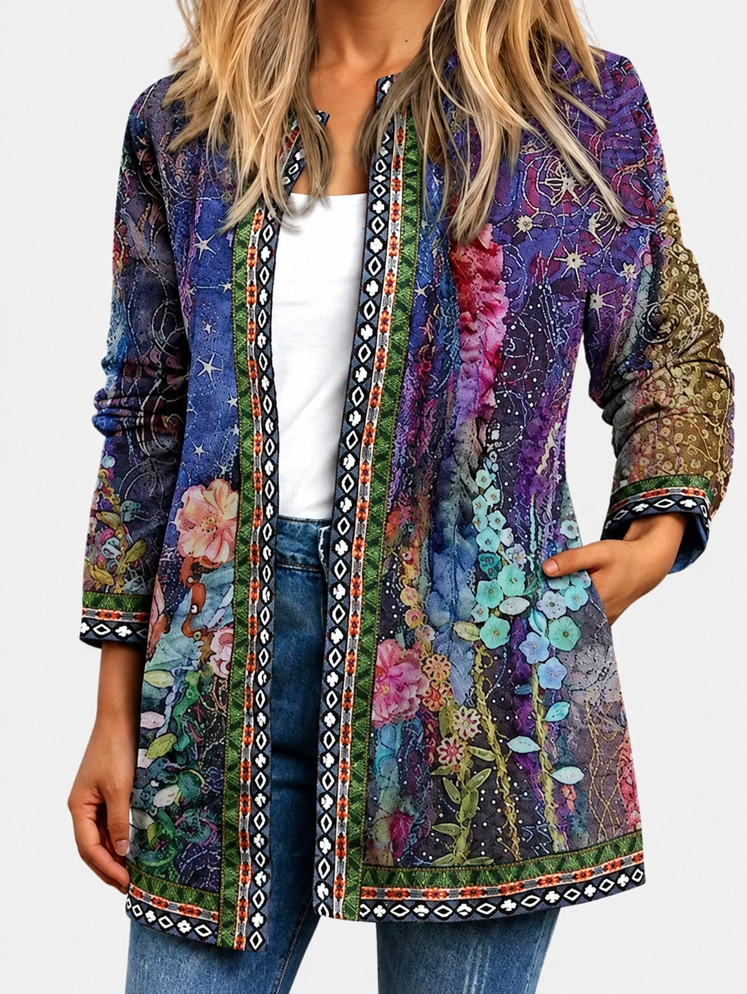 Rosemary | Floral Patchwork Quilted Jacket