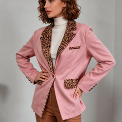 Clementine | Fitted Velvet Leopard-Trim Blazer