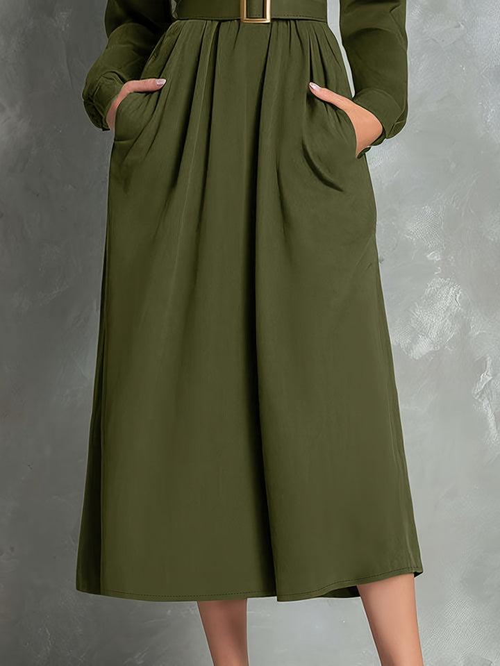 IVEY | OLIVE GREEN A-LINE DRESS