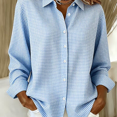 Hillrose | Relaxed Gingham Button-Front Blouse