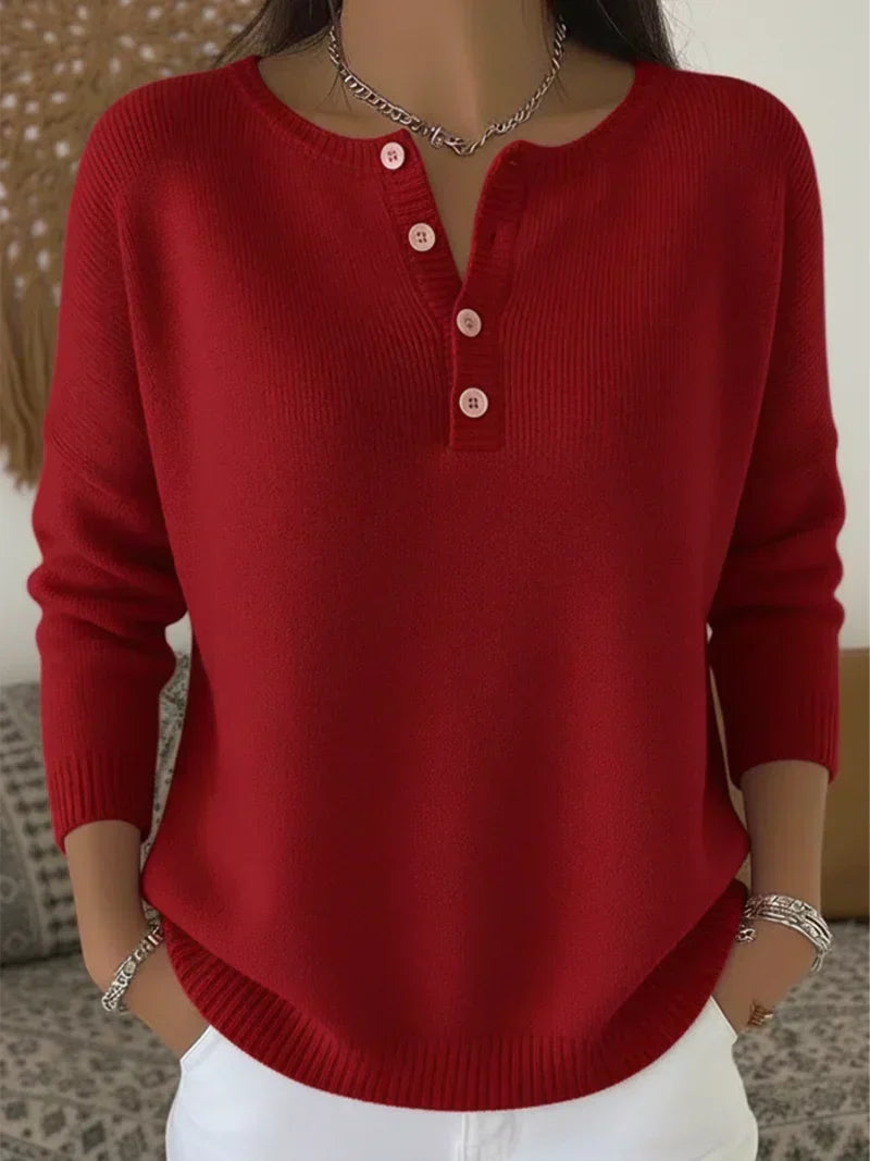 Ernesta | Henley Button Jumper