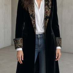 Monica | Longline Velvet Coat