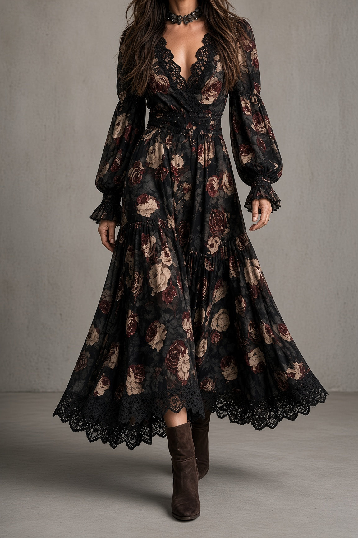 Elena | Floral Tiered Wrap Dress
