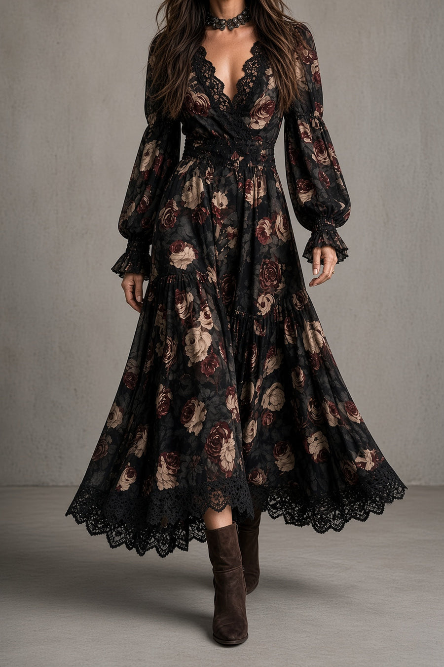 Elena | Floral Tiered Wrap Dress