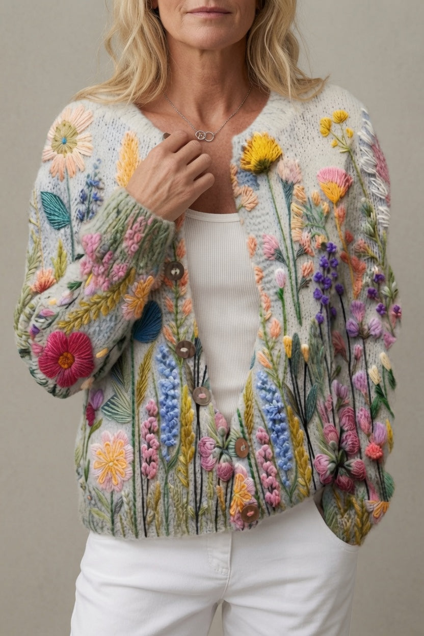 Hazel | Floral Knit Cardigan