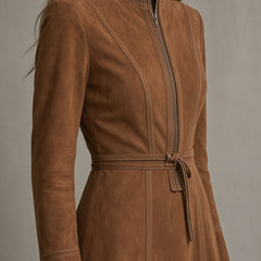 Rosa | Belted Zip-Front Midi Dress