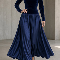 Vivien | High-Neck Velvet Maxi Dress