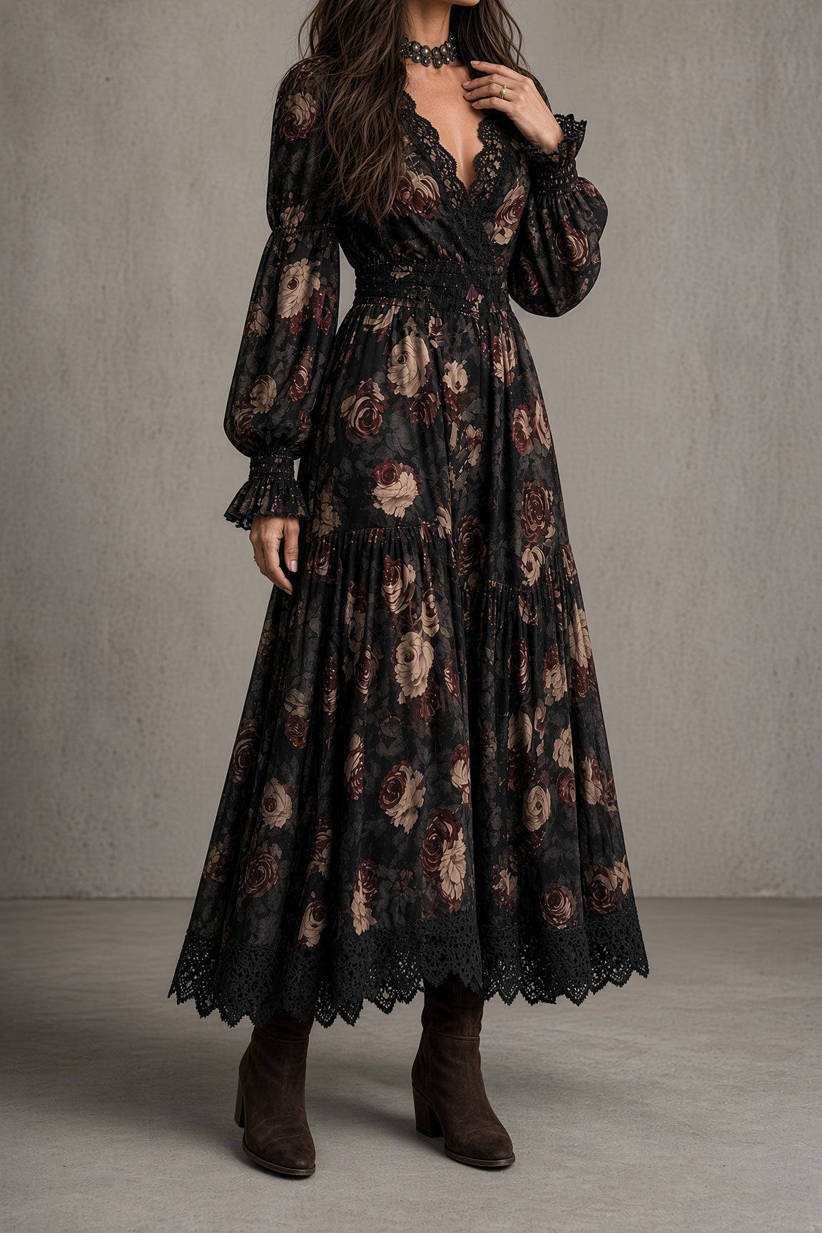 Elena | Floral Tiered Wrap Dress