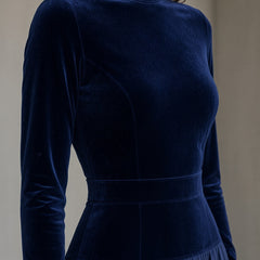 Vivien | High-Neck Velvet Maxi Dress