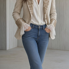 Natalie | Embroidered Velvet Blazer