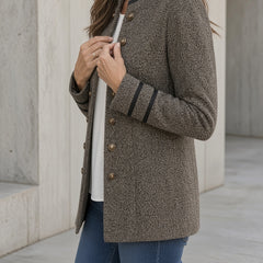 Elena | Textured Blazer with Gold-Tone Buttons
