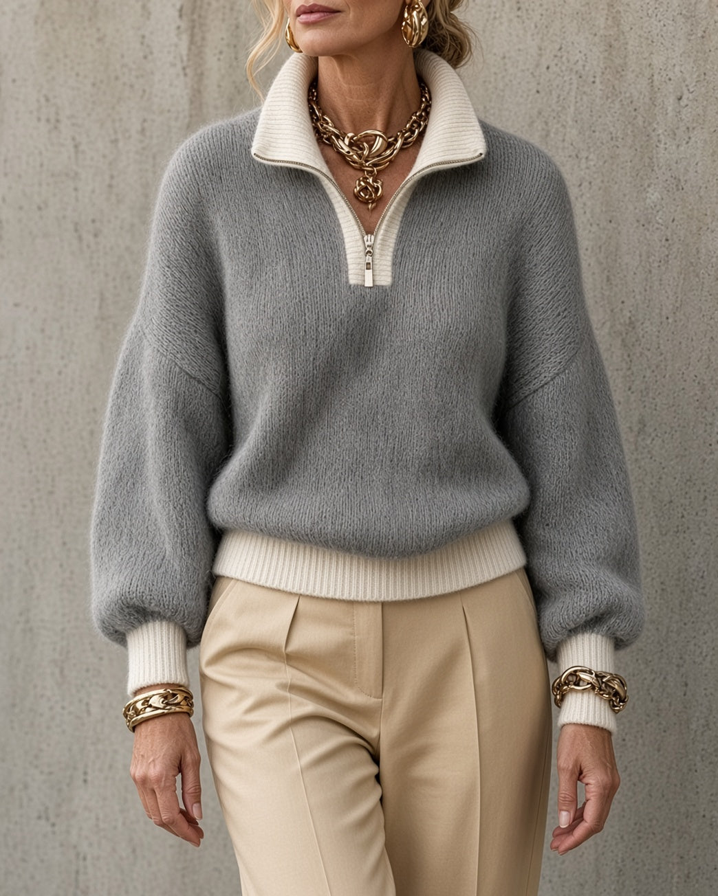 Monica | Half-Zip Collared Jumper