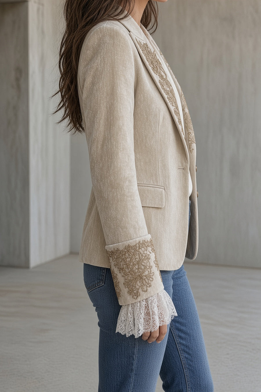 Natalie | Embroidered Velvet Blazer